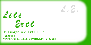 lili ertl business card